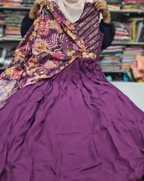 Vichitra Silk Anarkali Kurti| AK1406